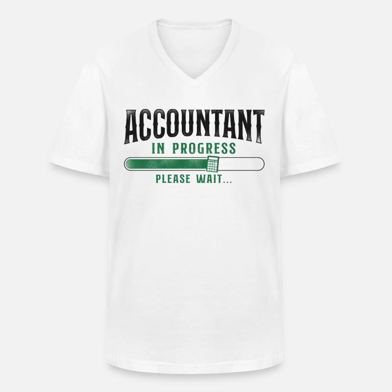 Comptable Comptable Comptable Comptabilité - T-shirt col V Homme - blanc