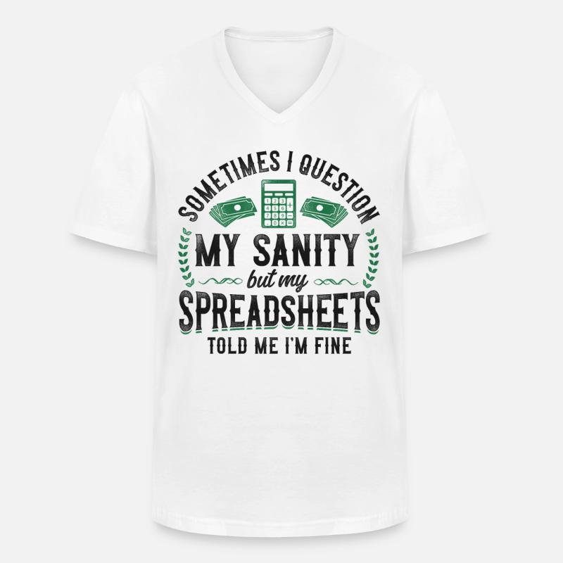 Accountant Bookkeeper Accounting - Männer-T-Shirt mit V-Ausschnitt - Weiß
