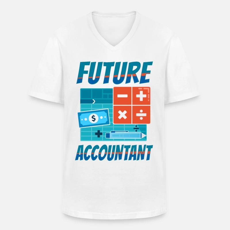 Comptable Comptable Comptable Comptabilité - T-shirt col V Homme - blanc