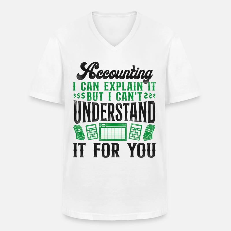 Comptable Comptable Comptable Comptabilité - T-shirt col V Homme - blanc