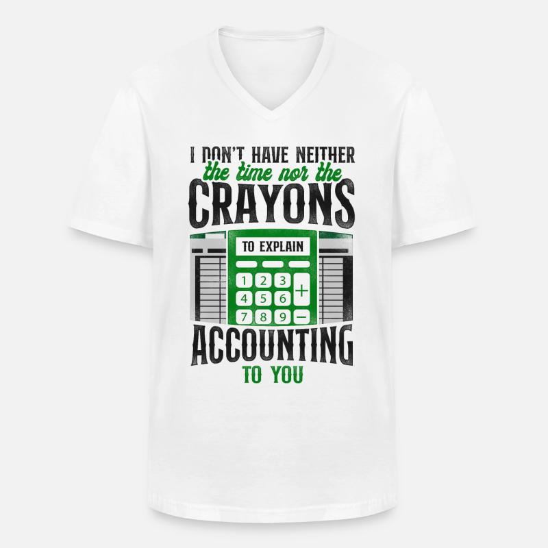 Comptable Comptable Comptable Comptabilité - T-shirt col V Homme - blanc