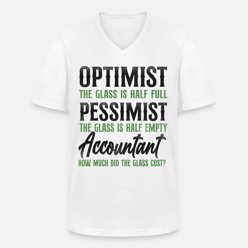 Comptable Comptable Comptable Comptabilité - T-shirt col V Homme - blanc