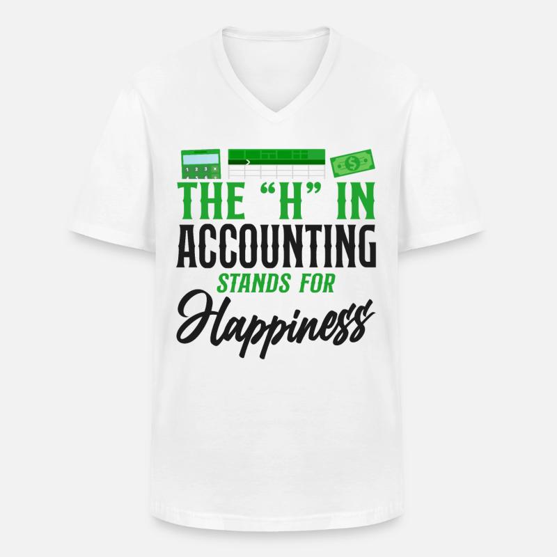 Comptable Comptable Comptable Comptabilité - T-shirt col V Homme - blanc