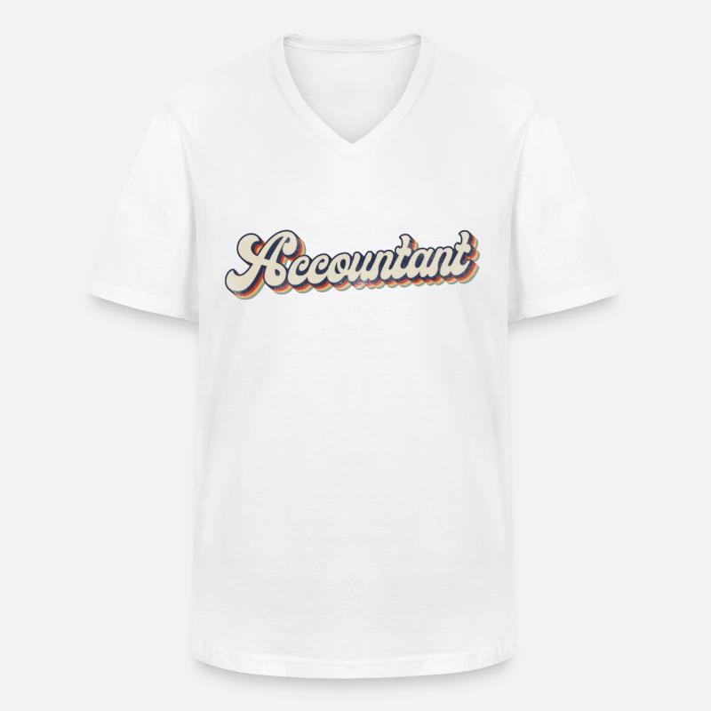 Comptable Comptable Comptable Comptabilité - T-shirt col V Homme - blanc