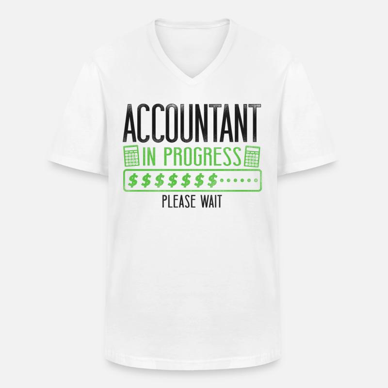 Comptable Comptable Comptable Comptabilité - T-shirt col V Homme - blanc