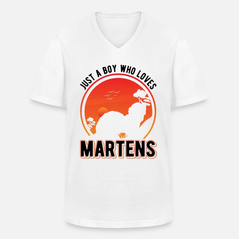 Marder Junge Nerz Dachs Baummarder - Männer-T-Shirt mit V-Ausschnitt - Weiß