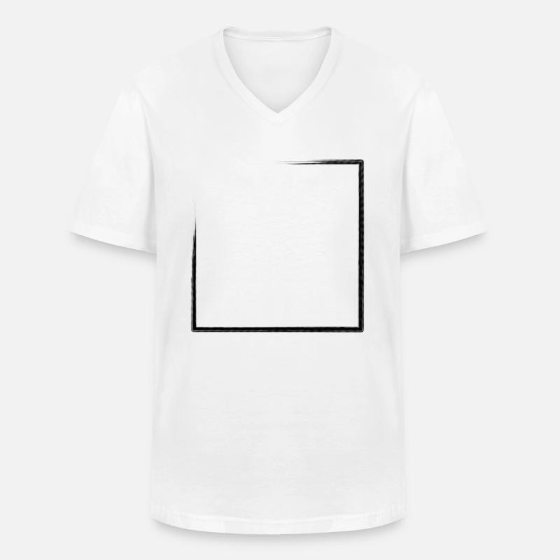 Weathered rectangular frame - Men's V-Neck T-Shirt - white
