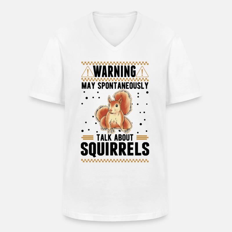 Warnung Eichhörnchen Grauhörnchen - Männer-T-Shirt mit V-Ausschnitt - Weiß