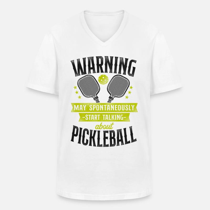 Pickleball Warning May - Männer-T-Shirt mit V-Ausschnitt - Weiß