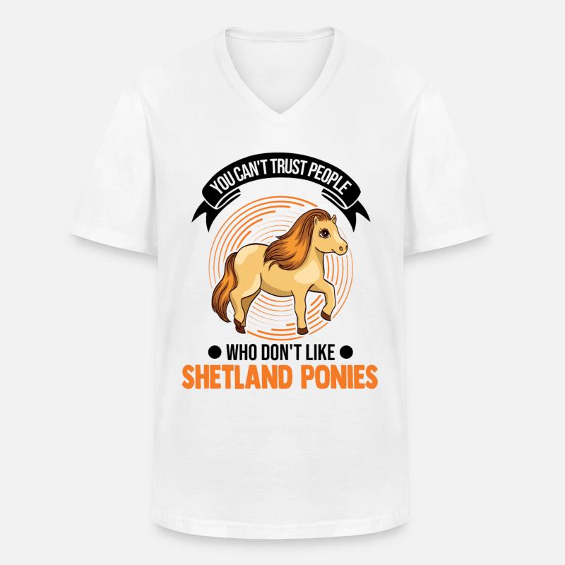 Shetland Pony Geschenk Shetty - Männer-T-Shirt mit V-Ausschnitt - Weiß