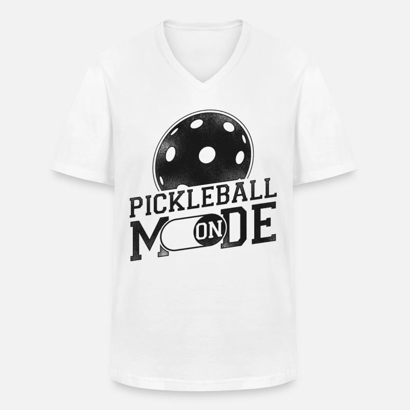 Pickleball Pickleball Mode On - Männer-T-Shirt mit V-Ausschnitt - Weiß