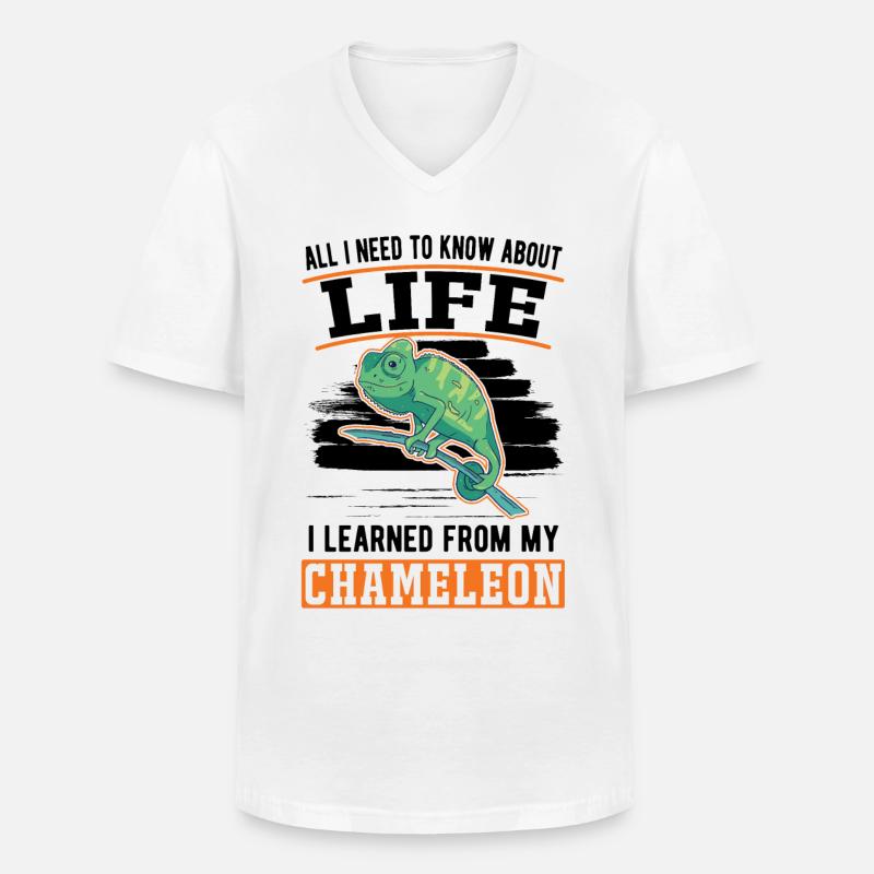 Chamäleon GeschenkChameleon - Männer-T-Shirt mit V-Ausschnitt - Weiß