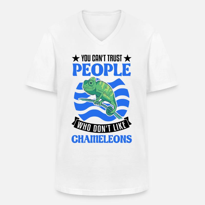 Chamäleon Geschenk Chameleon - Männer-T-Shirt mit V-Ausschnitt - Weiß