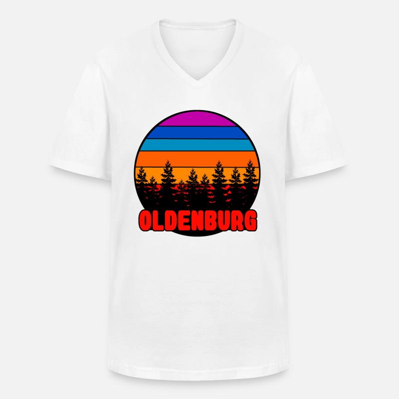 Oldenburg 04 - Männer-T-Shirt mit V-Ausschnitt - Weiß