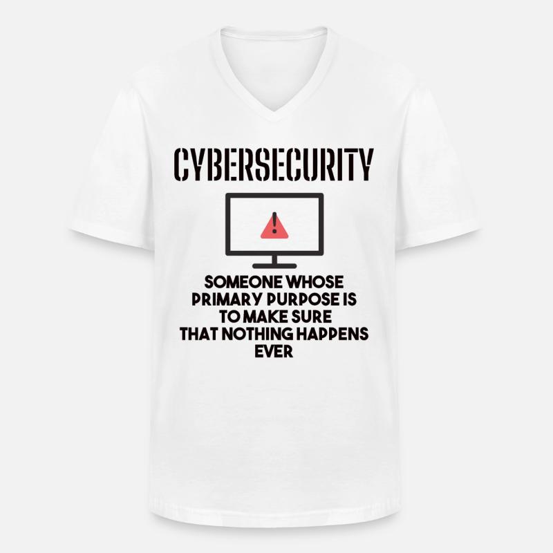 Cybersecurity - IT Security Computer Scientists - Men's V-Neck T-Shirt - white