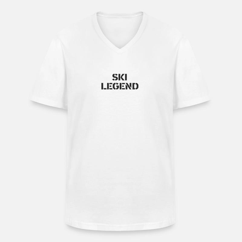 Ski - Ski Legend - Männer-T-Shirt mit V-Ausschnitt - Weiß