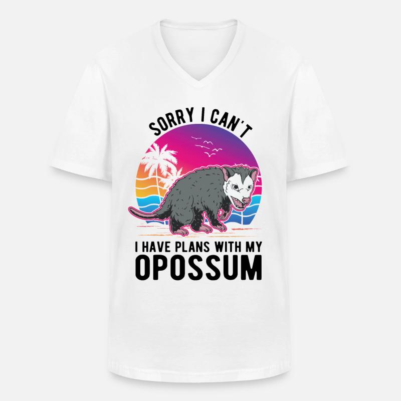 Opossum Geschenk Possum Beutelratte - Männer-T-Shirt mit V-Ausschnitt - Weiß