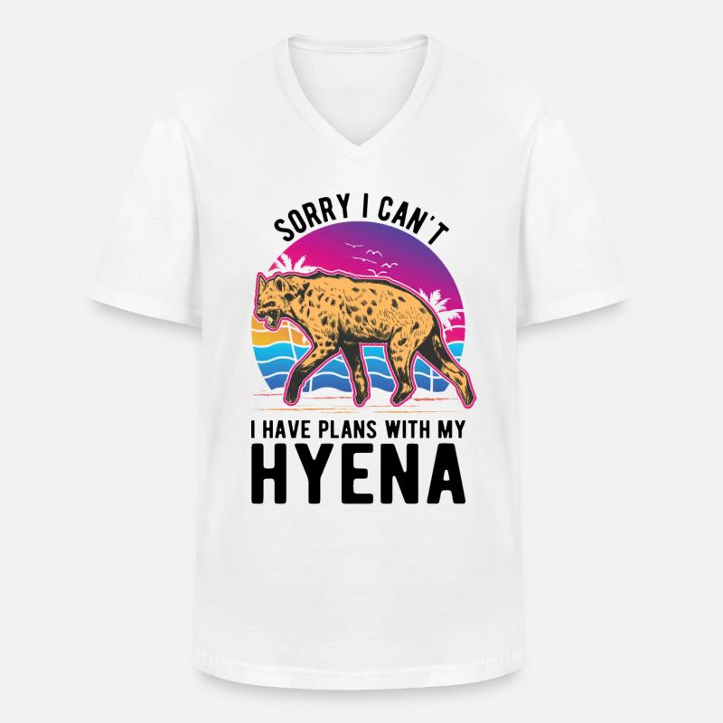 Hyäne Geschenk Erdwolf Hyena - Männer-T-Shirt mit V-Ausschnitt - Weiß