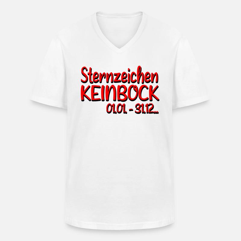 sternzeichen keinbock - Männer-T-Shirt mit V-Ausschnitt - Weiß