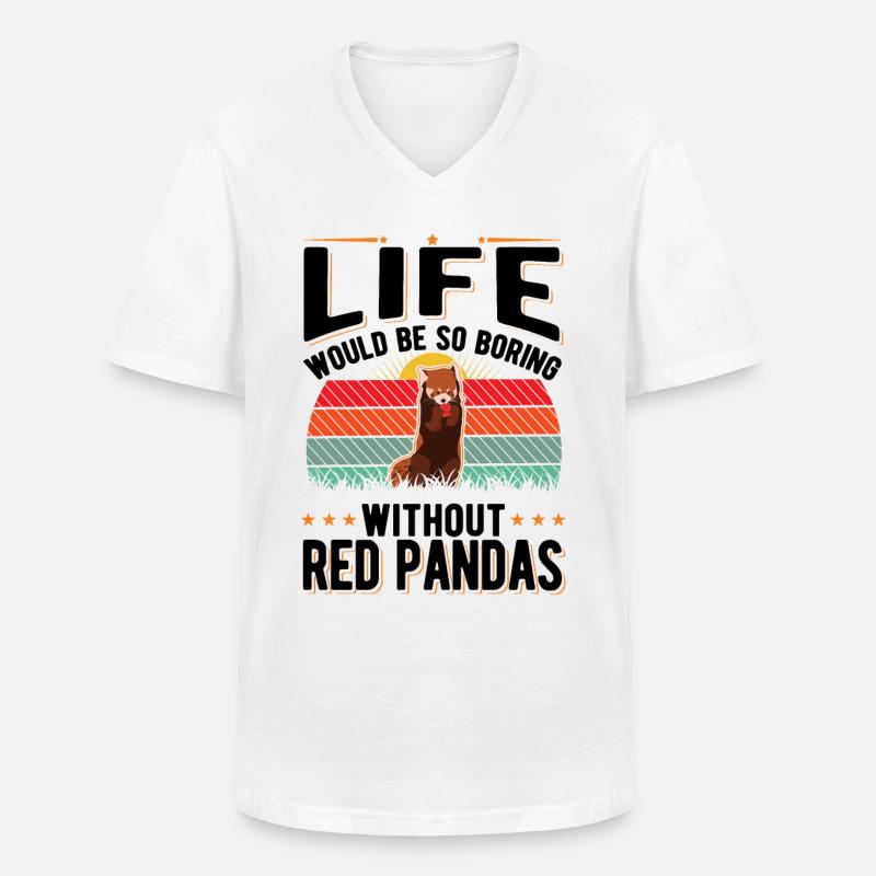 Roter Panda Geschenk - Männer-T-Shirt mit V-Ausschnitt - Weiß