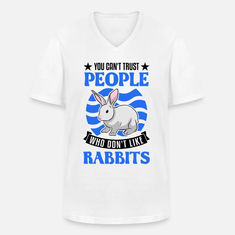 Rabbit Rabbit Rabbit - Men's V-Neck T-Shirt - white