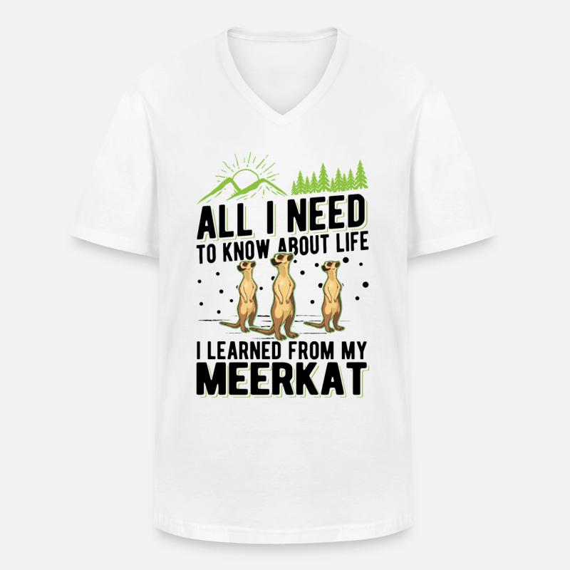 Erdmännchen Meerkat - Männer-T-Shirt mit V-Ausschnitt - Weiß
