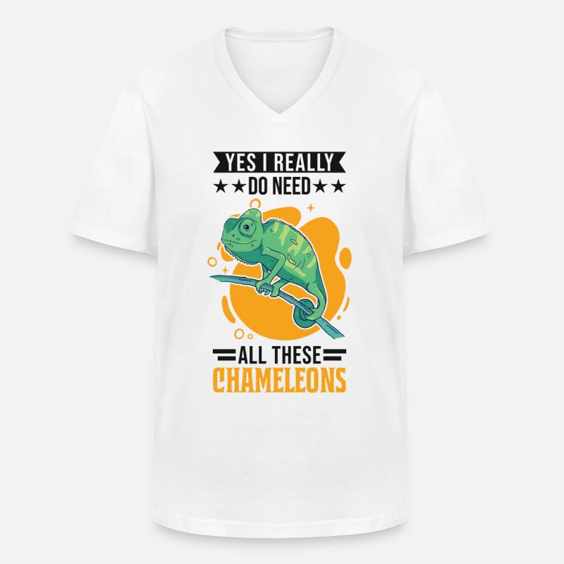 Chamäleon Geschenk Chameleon - Männer-T-Shirt mit V-Ausschnitt - Weiß