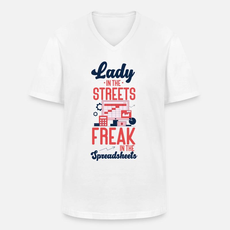 Comptable Comptable Comptable - T-shirt col V Homme - blanc