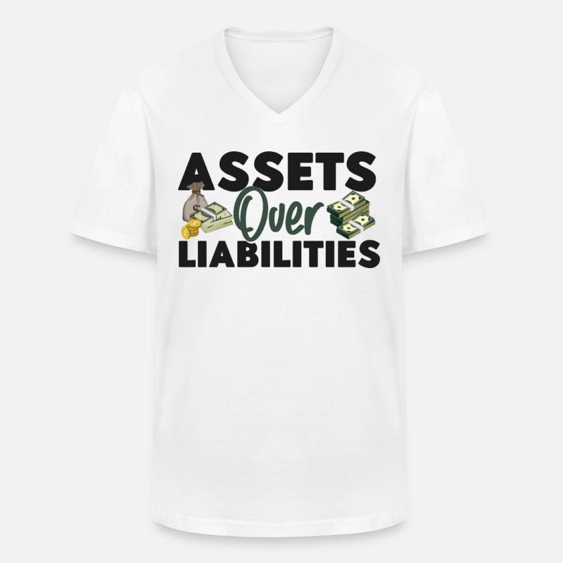 Comptable Comptable Comptable - T-shirt col V Homme - blanc