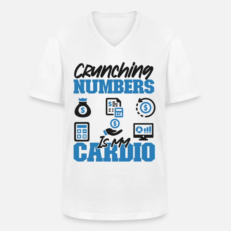 Comptable Comptable Comptable - T-shirt col V Homme - blanc