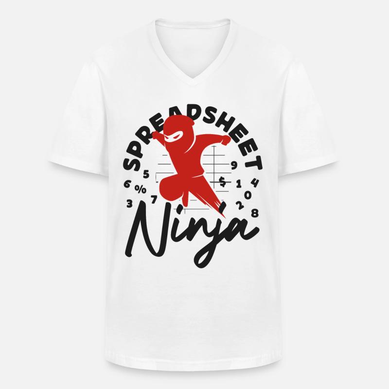 Comptable Comptable Comptable - T-shirt col V Homme - blanc