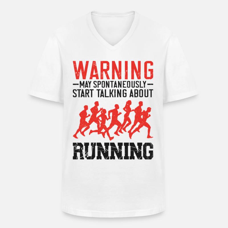 Running Runner Half Marathon - Männer-T-Shirt mit V-Ausschnitt - Weiß
