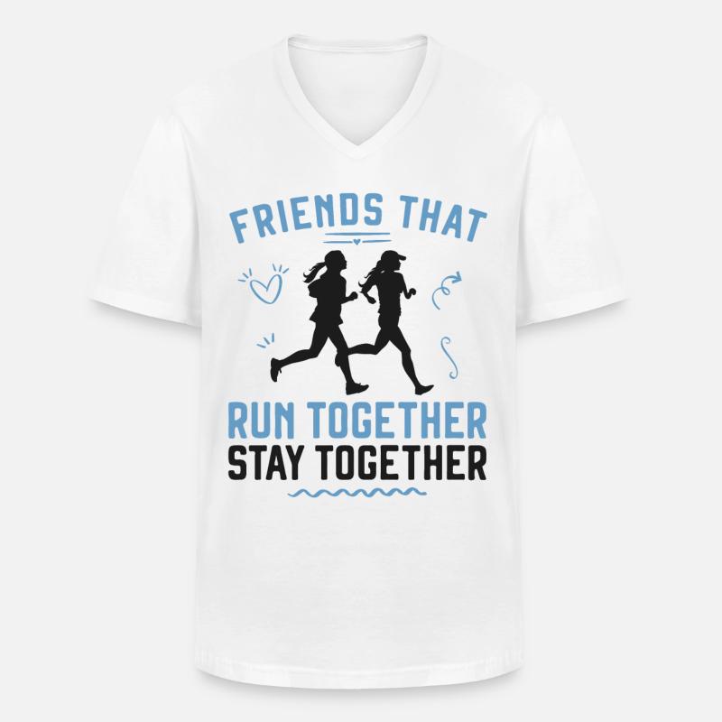 Running Runner Half Marathon - Männer-T-Shirt mit V-Ausschnitt - Weiß