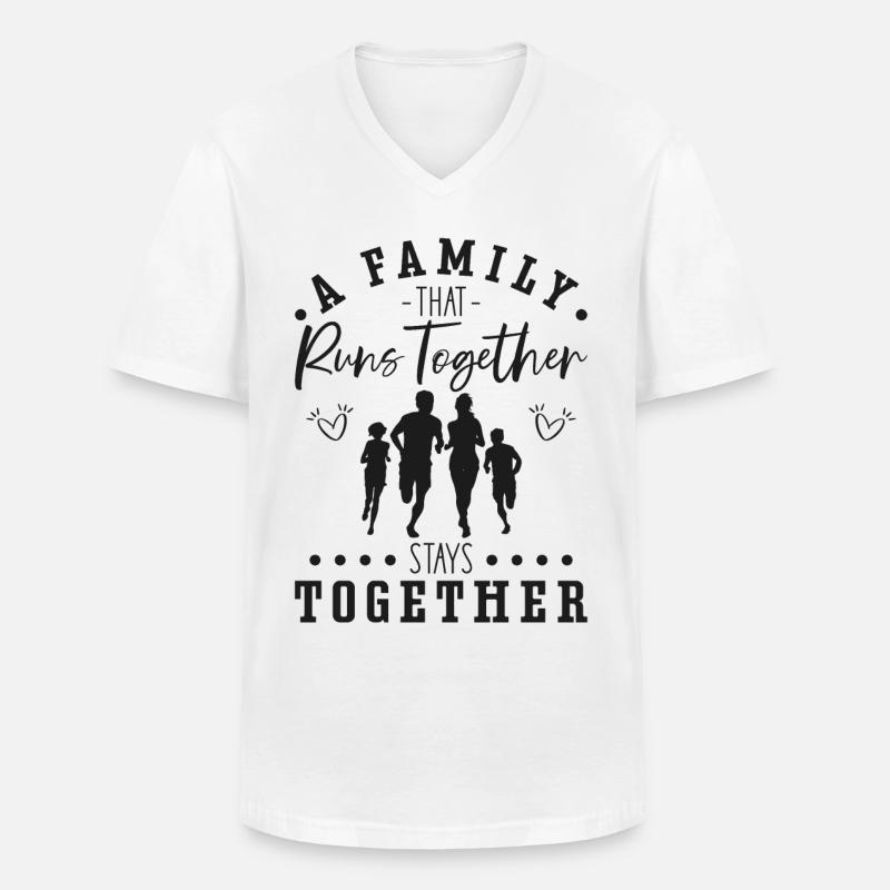 Running Runner Half Marathon - Männer-T-Shirt mit V-Ausschnitt - Weiß