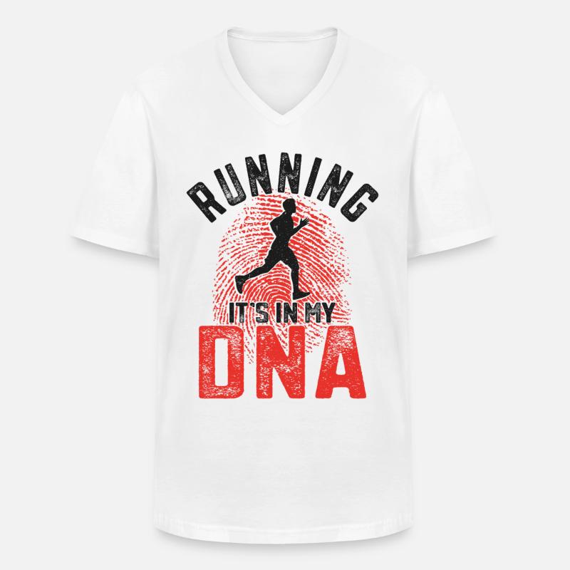 Running Runner Half Marathon - Männer-T-Shirt mit V-Ausschnitt - Weiß