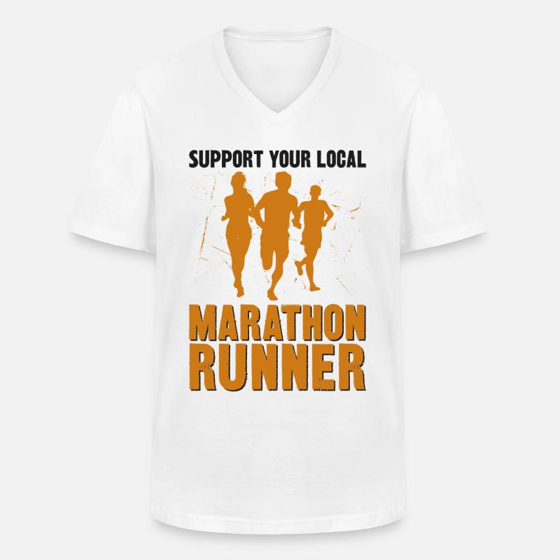 Running Runner Half Marathon - Männer-T-Shirt mit V-Ausschnitt - Weiß