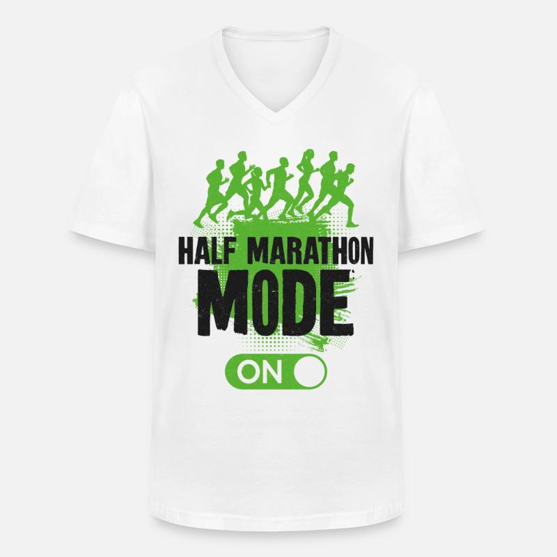 Running Runner Half Marathon - Männer-T-Shirt mit V-Ausschnitt - Weiß
