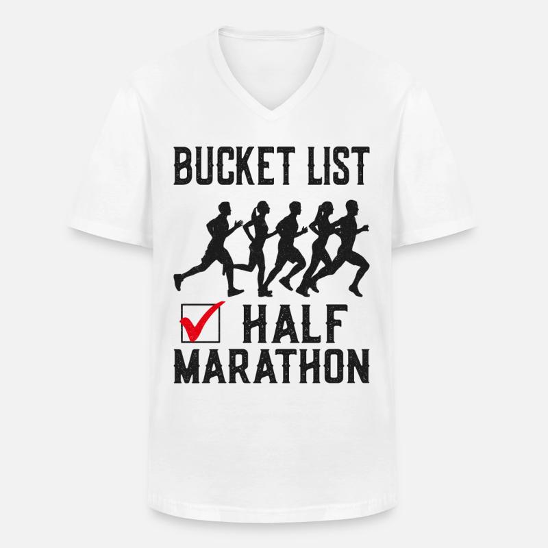 Running Runner Half Marathon - Männer-T-Shirt mit V-Ausschnitt - Weiß