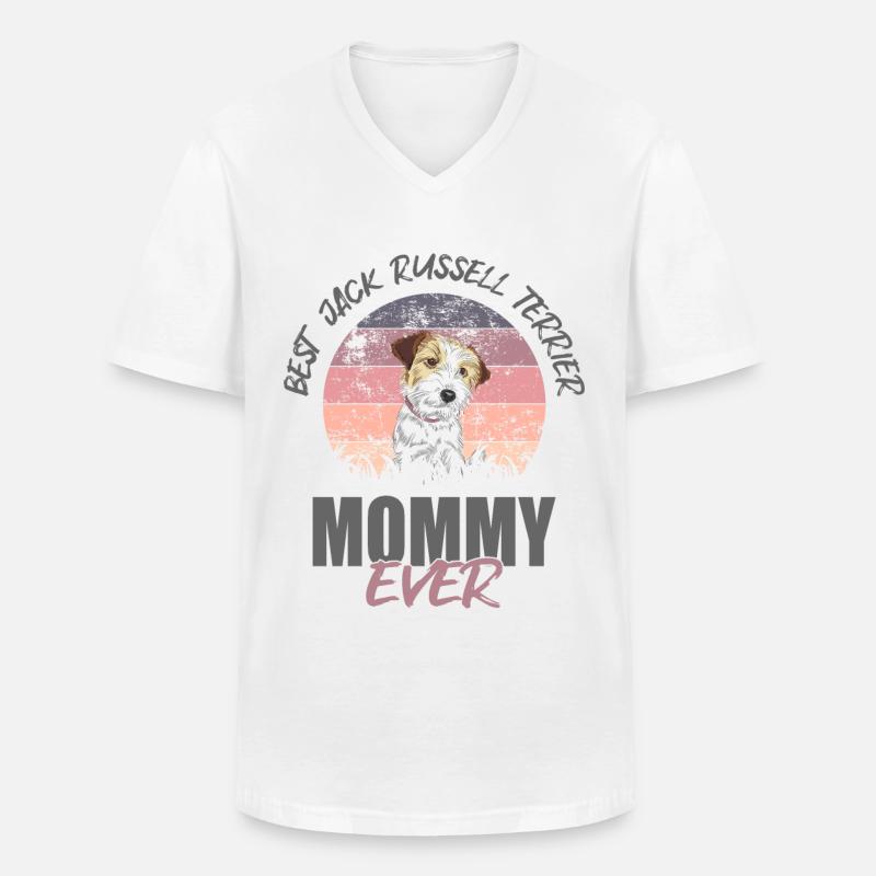 Jack Russell Terrier - Männer-T-Shirt mit V-Ausschnitt - Weiß