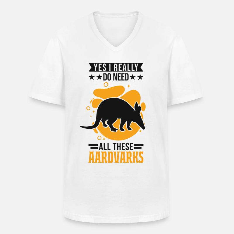 Erdferkel Geschenk Aardvark - Männer-T-Shirt mit V-Ausschnitt - Weiß