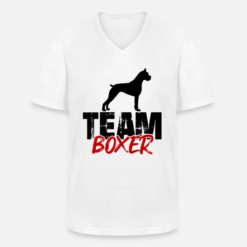 Team Boxer - Männer-T-Shirt mit V-Ausschnitt - Weiß