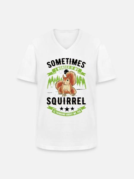 Squirrel Gift Grey Squirrel - Men's V-Neck T-Shirt - white