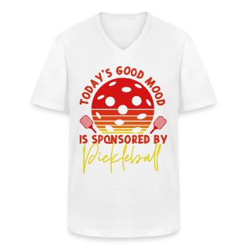 Pickleball Retro La bonne humeur d’aujourd’hui - T-shirt col V Homme - blanc - Devant - AI Model Male 185 light (185cm)