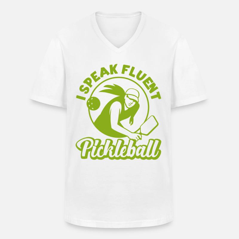 Pickleball Retro I Speak Fluent - Männer-T-Shirt mit V-Ausschnitt - Weiß