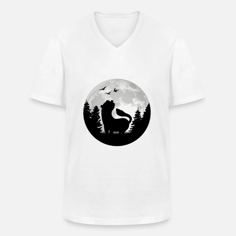 Frettchen Mond Ferret Wiesel - Männer-T-Shirt mit V-Ausschnitt - Weiß