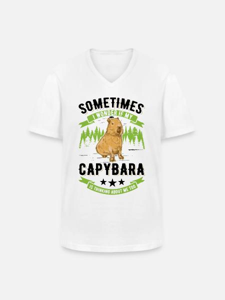 Capybara Wasserschwein Capibara - Men's V-Neck T-Shirt - white