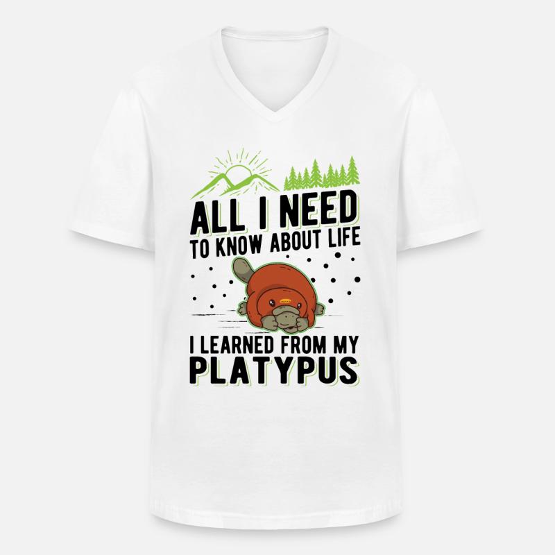 Schnabeltier Geschenk Platypus - Männer-T-Shirt mit V-Ausschnitt - Weiß