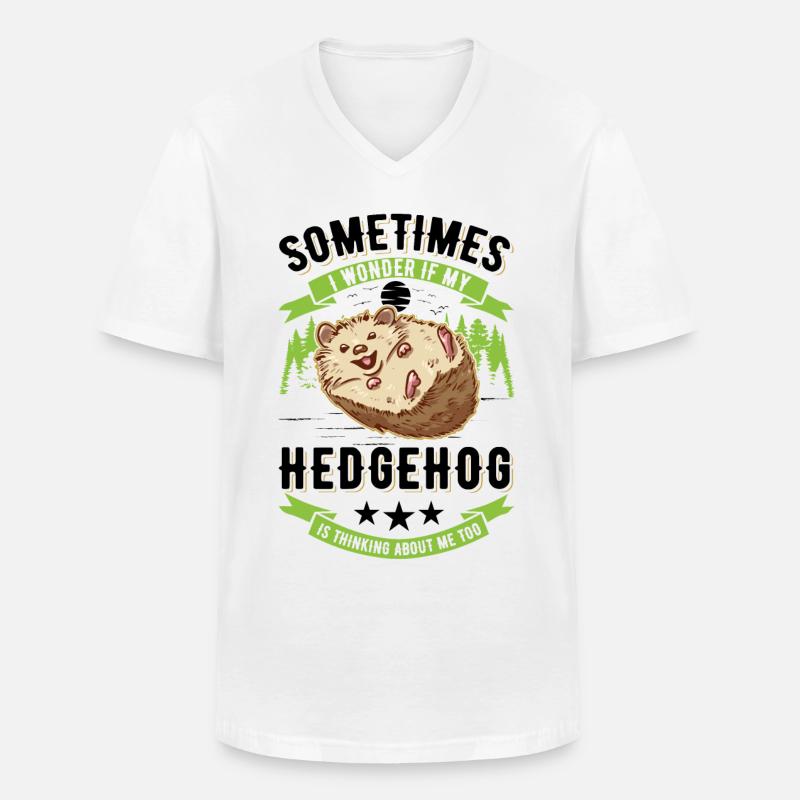 Igel Geschenk Stacheligel - Männer-T-Shirt mit V-Ausschnitt - Weiß