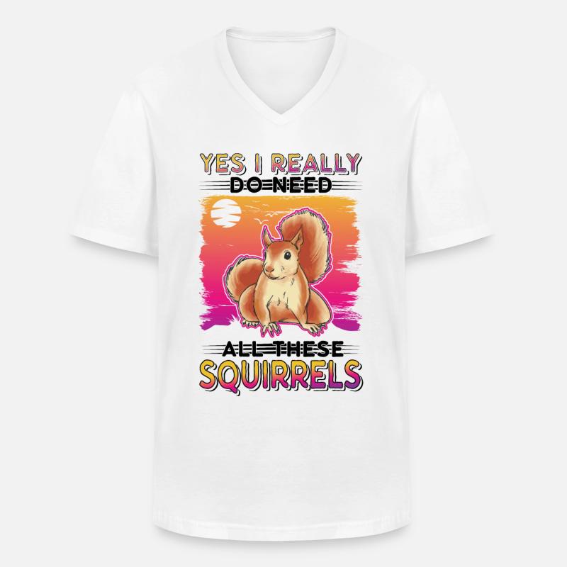 Eichhörnchen Geschenk Grauhörnchen Squirrel - Männer-T-Shirt mit V-Ausschnitt - Weiß