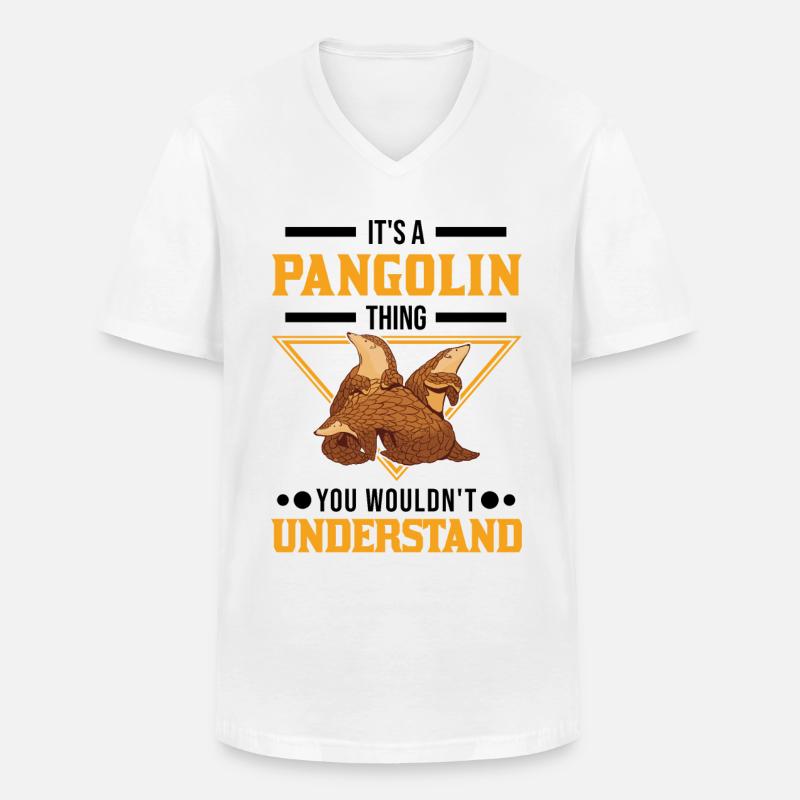 Pangolin Ding Schuppentier - Männer-T-Shirt mit V-Ausschnitt - Weiß